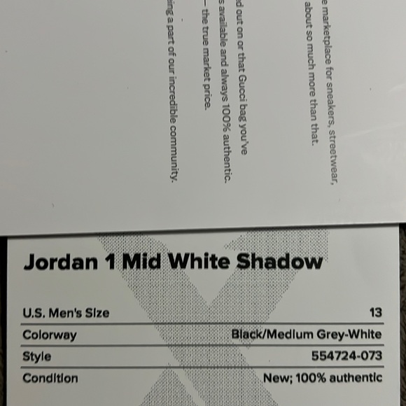 Jordan 1 Mid White Shadow DS - Picture 5 of 6